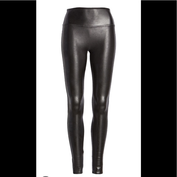 SPANX Faux Leather Leggings in Very Black, size medium - Picture 7 of 8